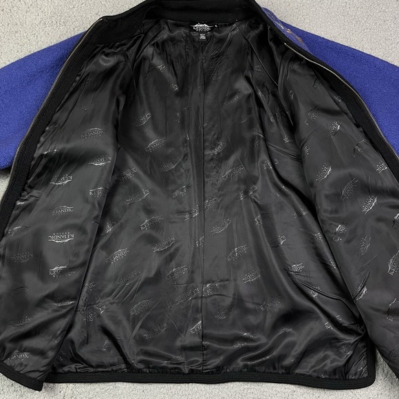 Vtg ICELANDIC DESIGN Jacket Womens Size XL Blue Embroidered Floral Wool Zip 90s - Picture 4 of 10